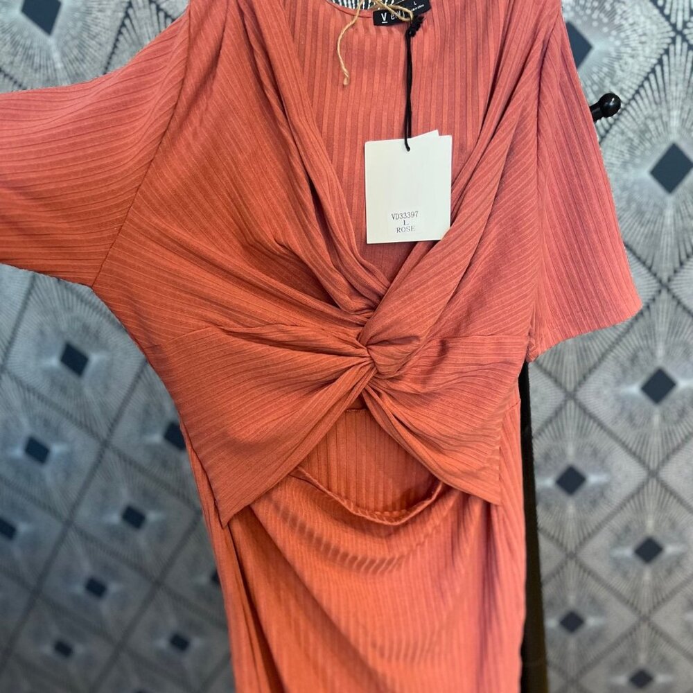 Venus Large Midi Dress.  Knotted front w/open mid section